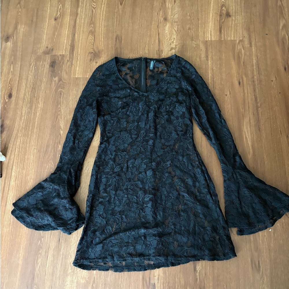 Marciano Sheer Black Lace Dress